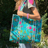 Nuni Copenhagen Agnes Bags Flower Garden Turqoise