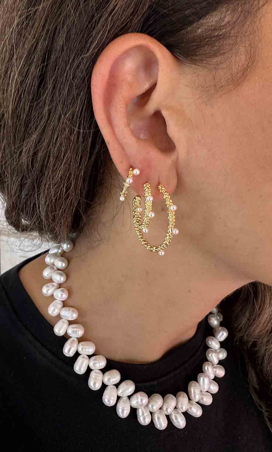 Nuni Copenhagen Gloria-Large Earring Pearl