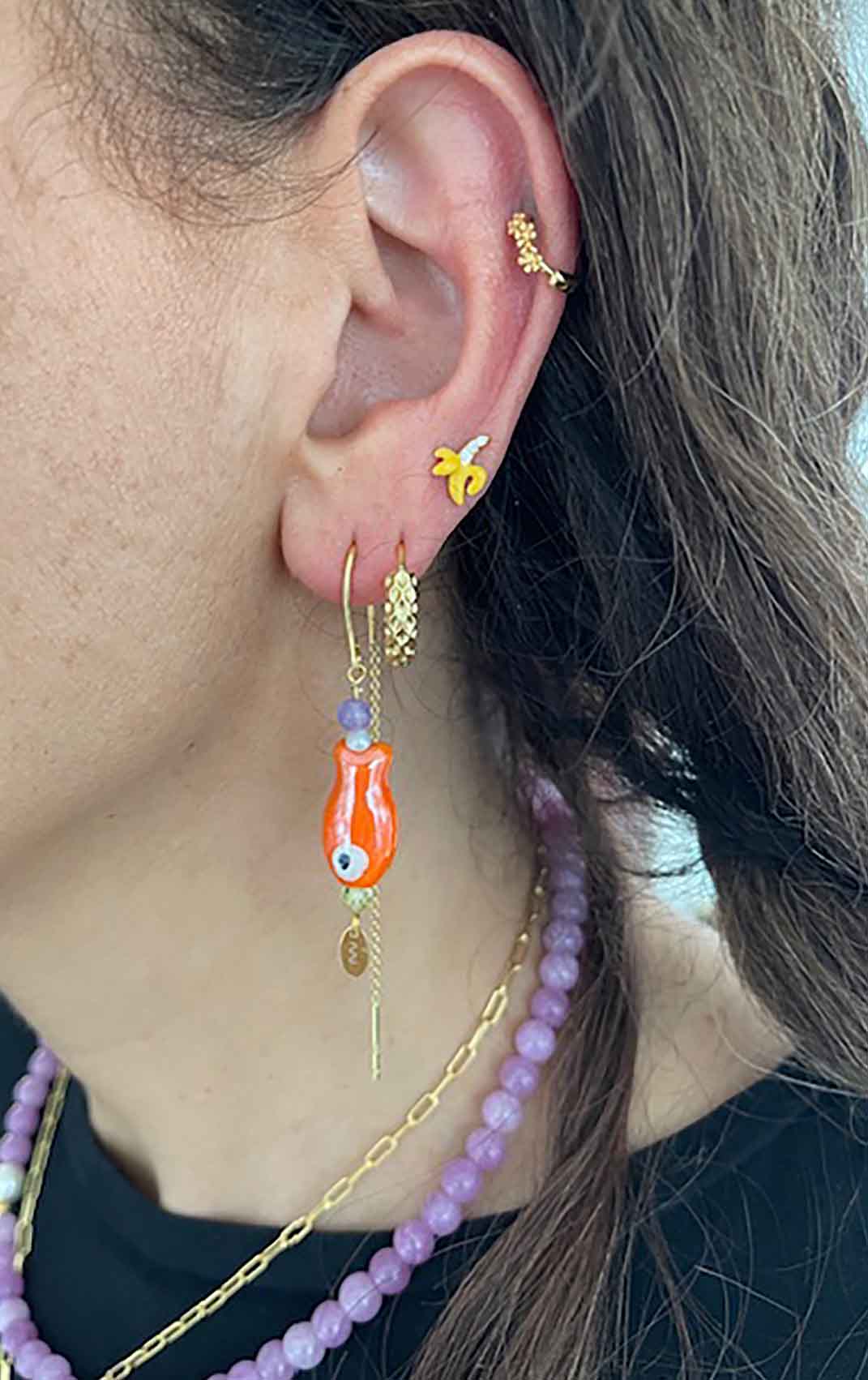 Nuni Copenhagen Olga Earring Purple-Orange