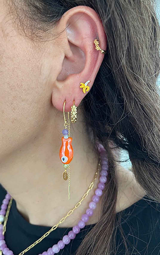 Nuni Copenhagen Olga Earring Purple-Orange