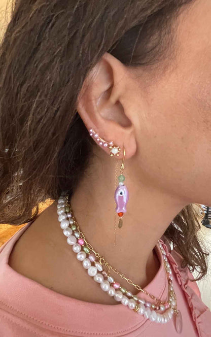 Nuni Copenhagen Olga Earring Purple-Orange
